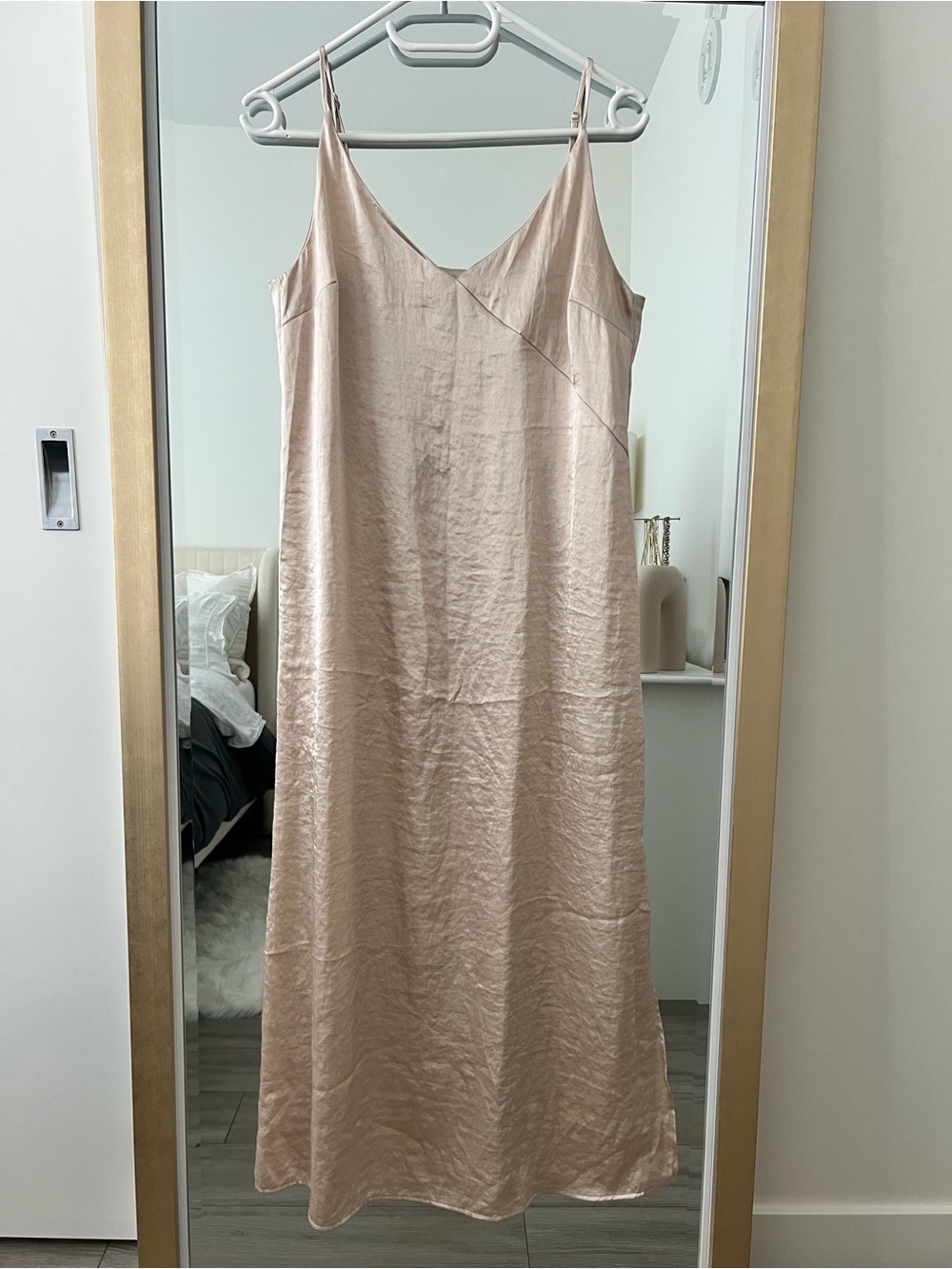 H&M Silky Champagne Slip Dress